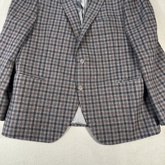 S Cohen Angelico Men’s 48R 100% Wool Checked Plaid Blazer Sport Coat Jacket Fall - Picture 3 of 16